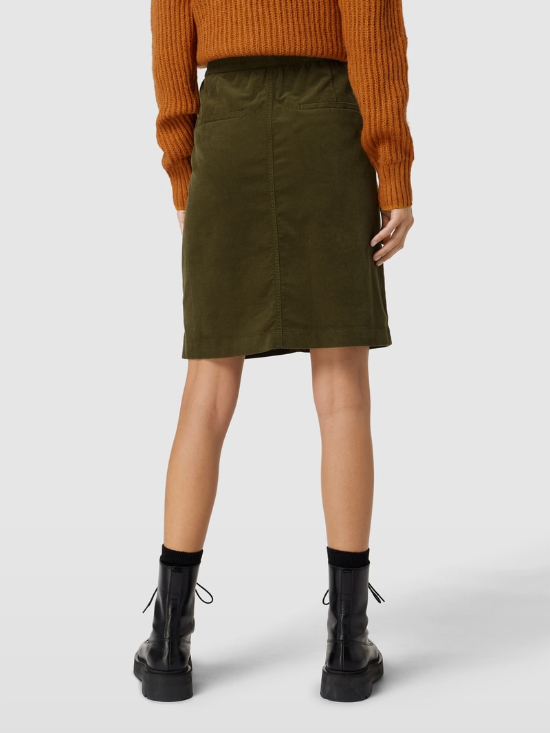 Minirock aus Cord in A-Linie in khaki