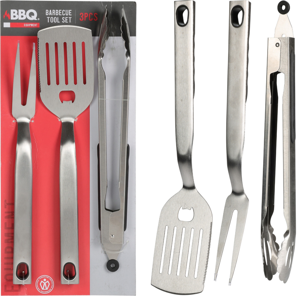 Grillbesteck-Set 3-teilig silber