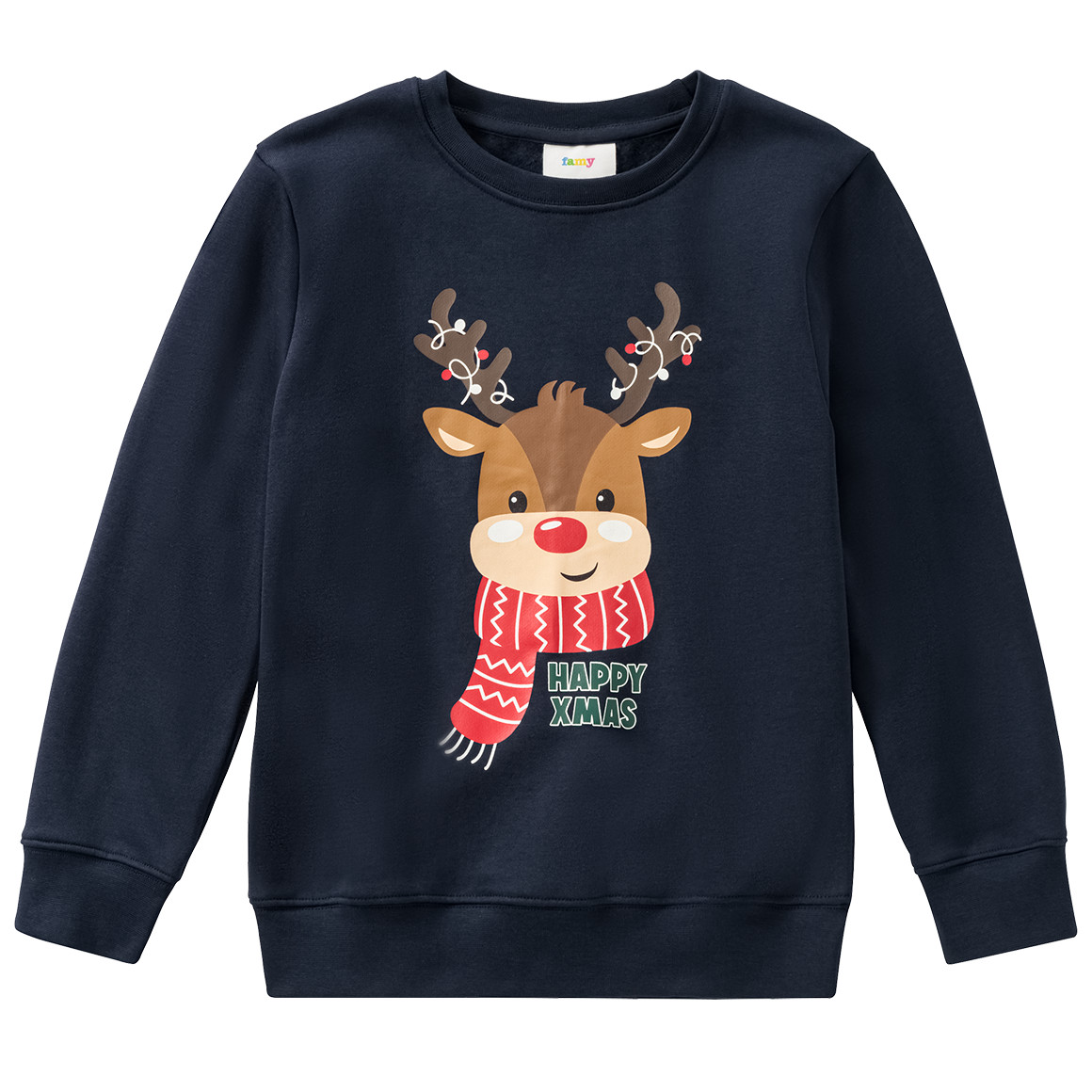 Jungen Weihnachtssweatshirt mit Print dunkelblau