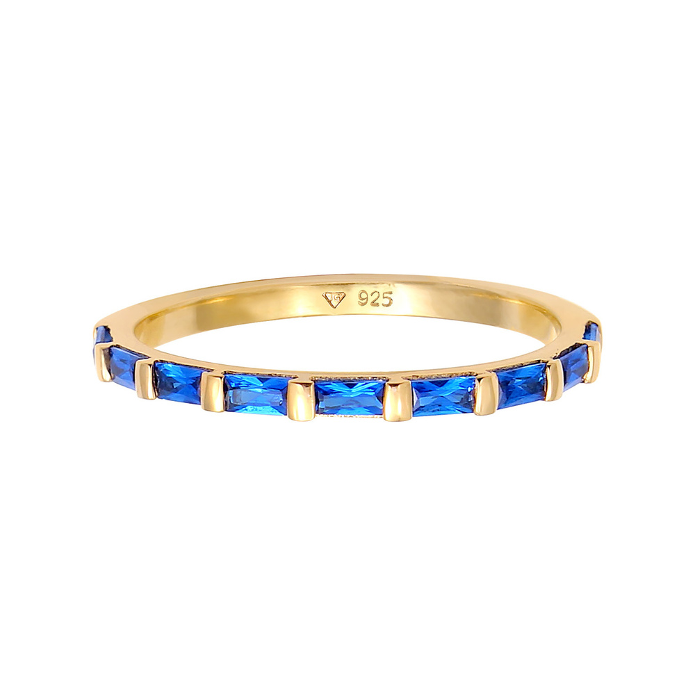 Elli PREMIUM Elli PREMIUM Bague Femmes Bande Étincelante Saphirs Synthétiques en Argent Sterli Bague