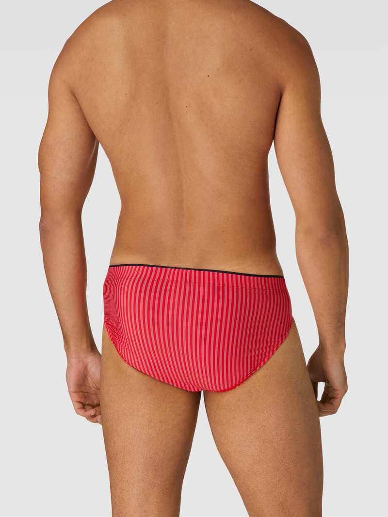 Slip mit Streifenmuster Modell 'Supermini' in rot