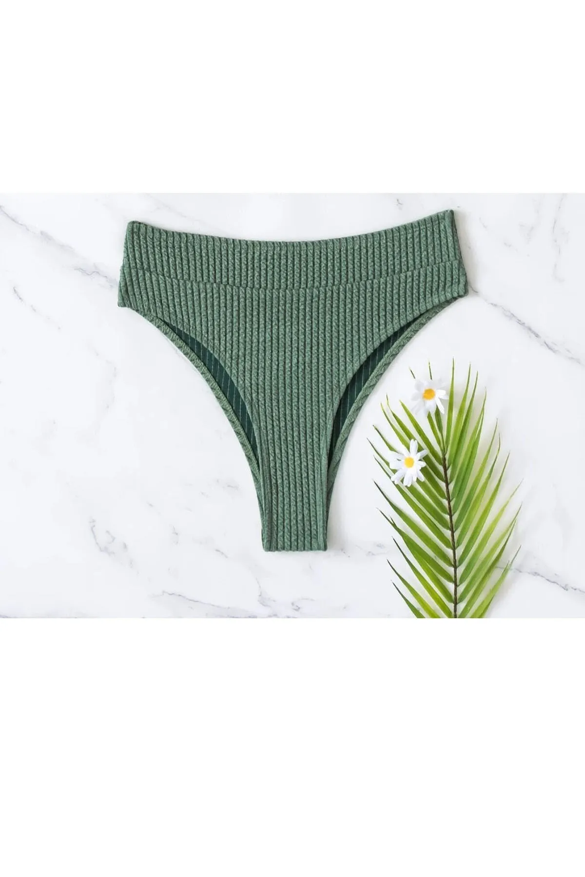 Angelsin  -Erwachsene High Waist Bikinihose aus Spezialstoff Grün