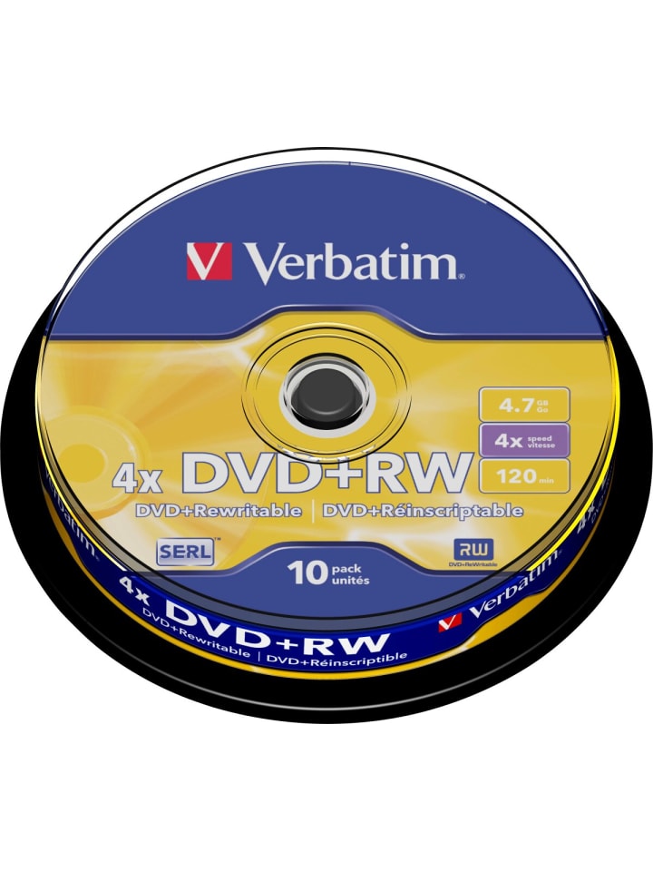 COFI 1453 Verbatim DVD RW 4.7GB/120Min/4x Cakebox (10 Disc) in Orange günstig kaufen onesize