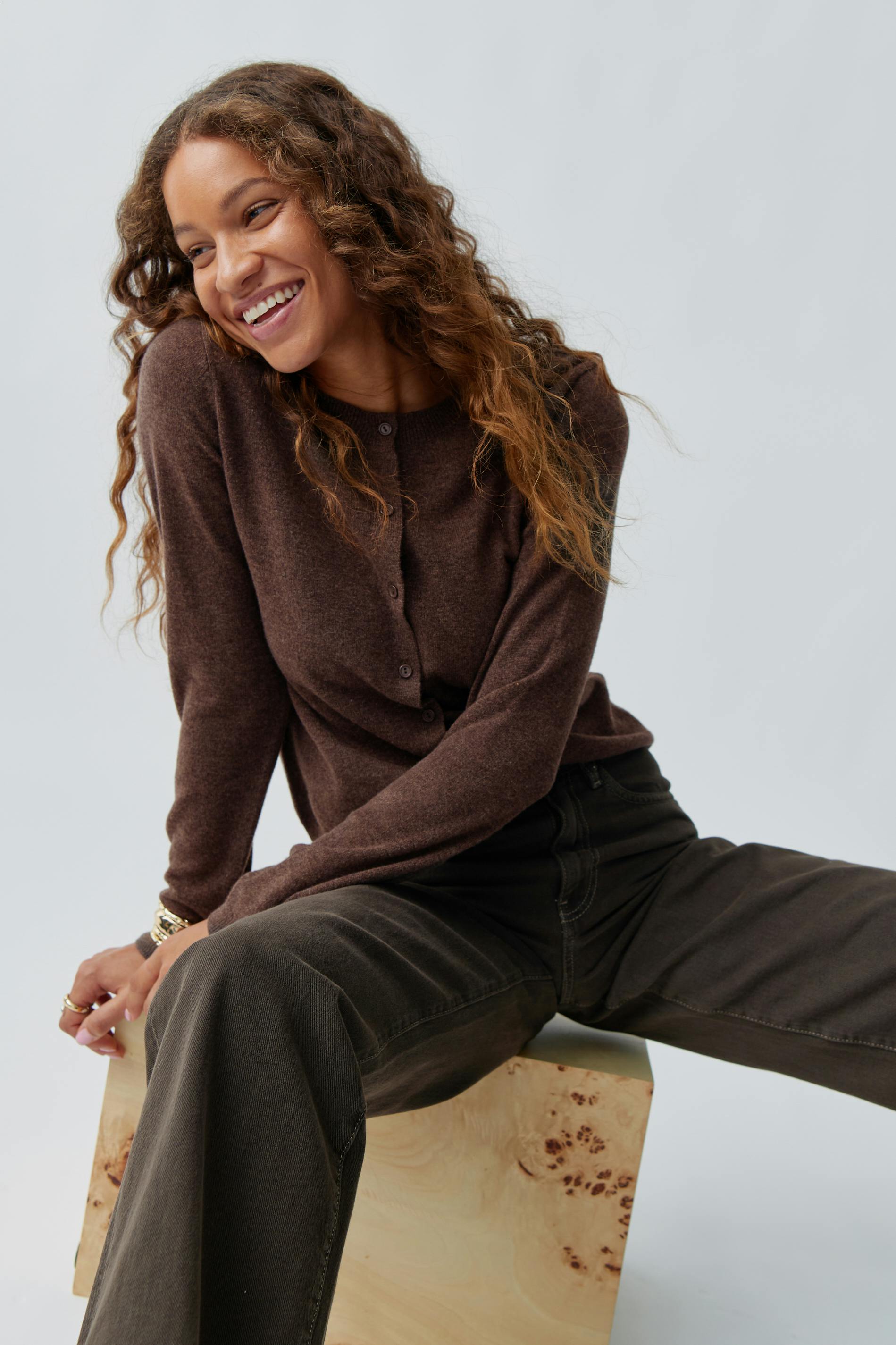 Fine knit merino wool cardigan