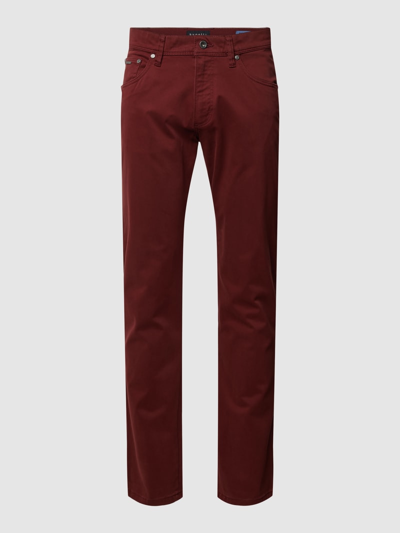 Jeans mit 5-Pocket-Design in dunkelrot