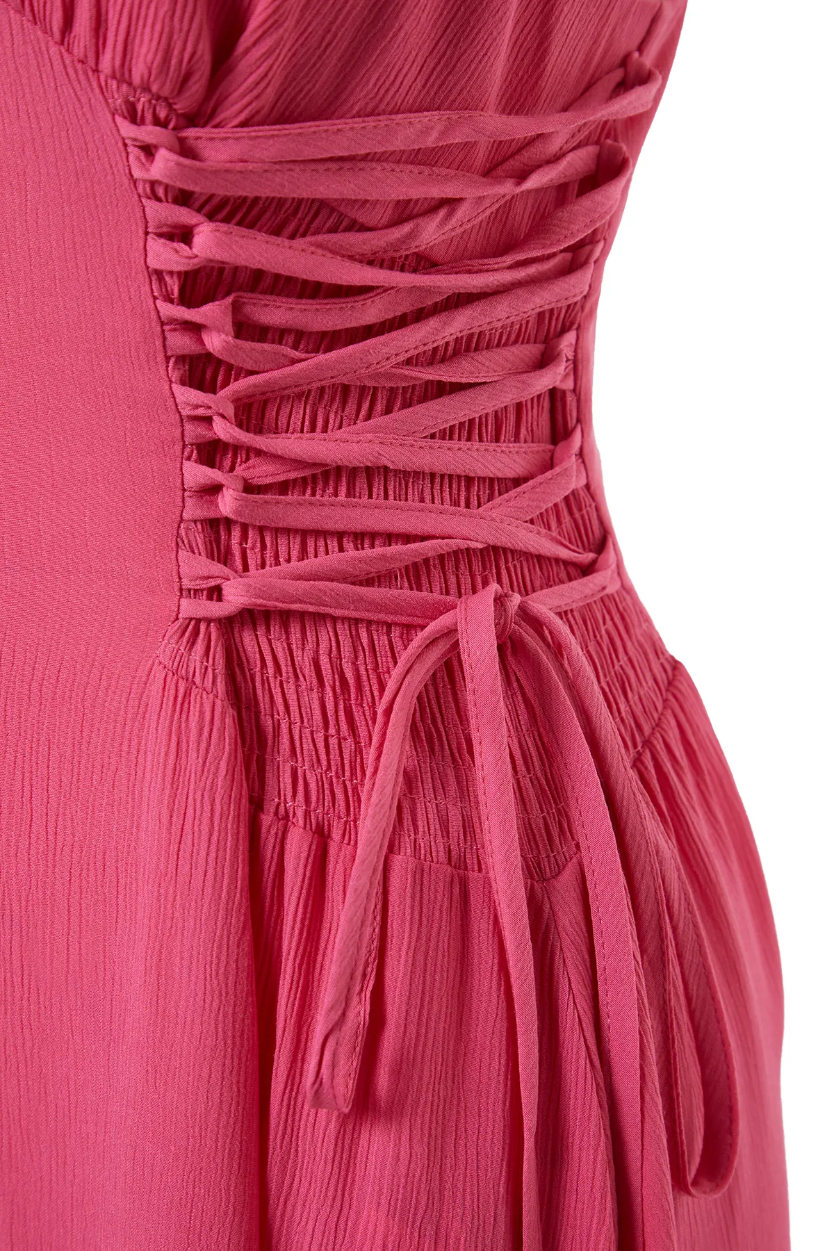 Trendyol Collection  Fuchsia Maxi-Strandkleid aus Webstoff TBESS24EL00098