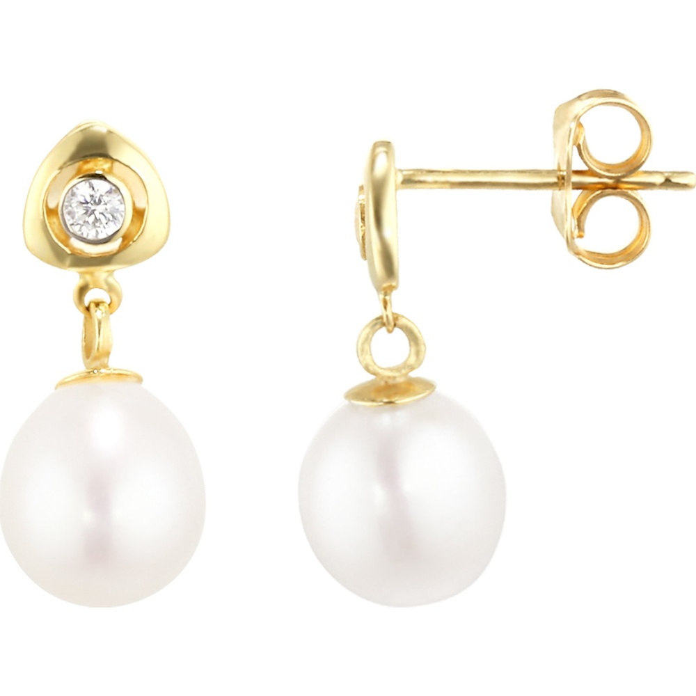 Valeria Boucles d'oreilles à fermoir à poussette 375 Or jaune Boucles d'oreilles