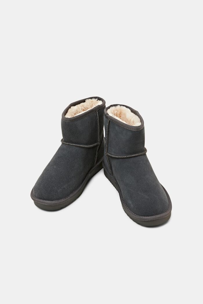 Veloursleder-Boots mit Kunstfellfutter