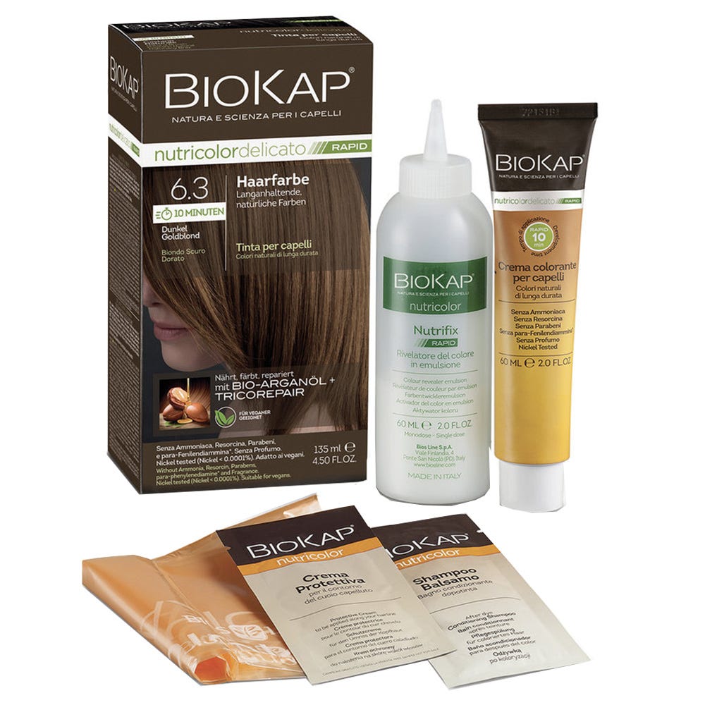 BIOKAP Haarfarbe Nutricolor Delicato Rapid Dunkel Goldblond 6.3 135 ml