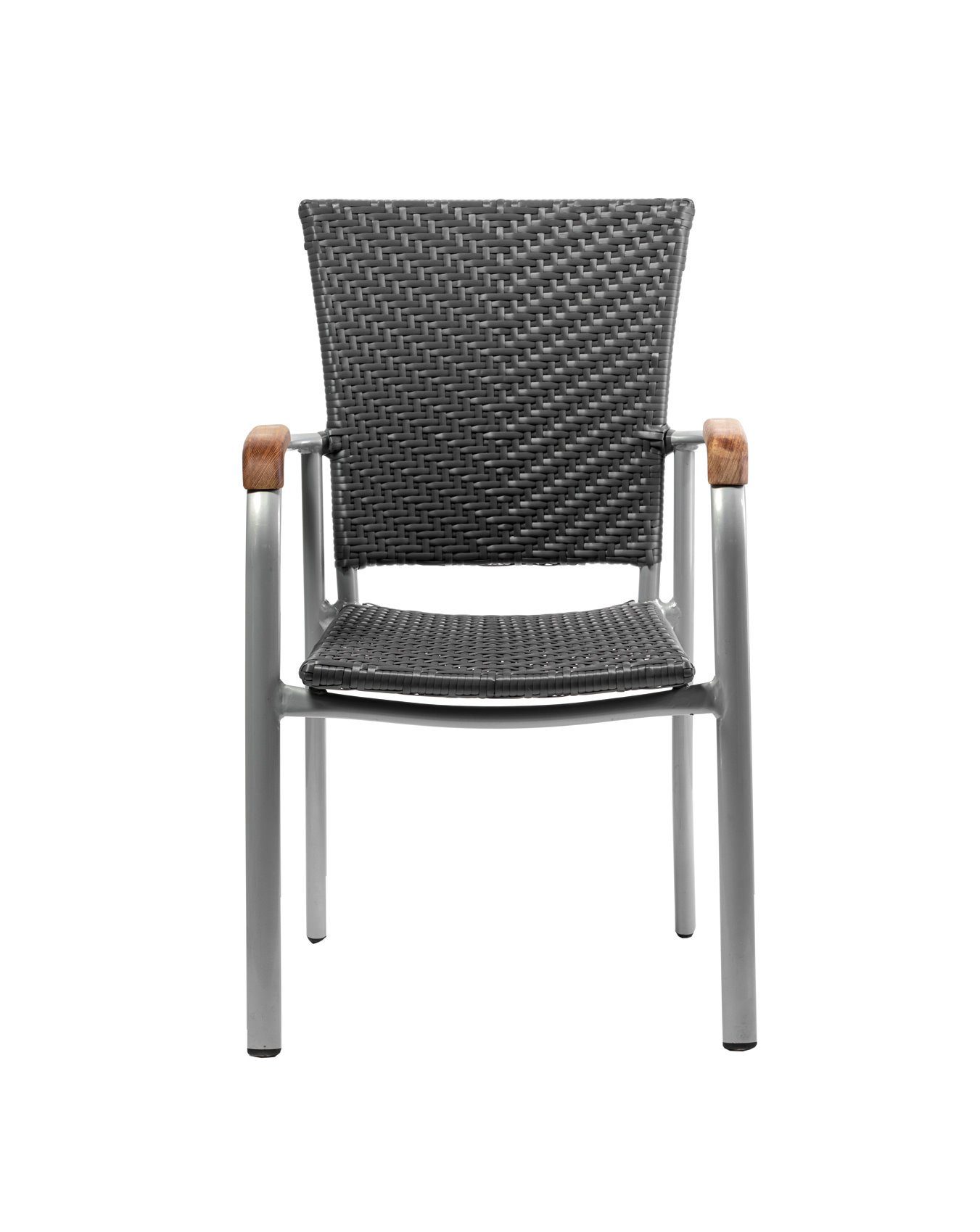 Konway Stapelstuhl ARUBA (4 St), 4x KONWAY® ARUBA Stapelsessel Schiefergrau Polyrattan Sessel