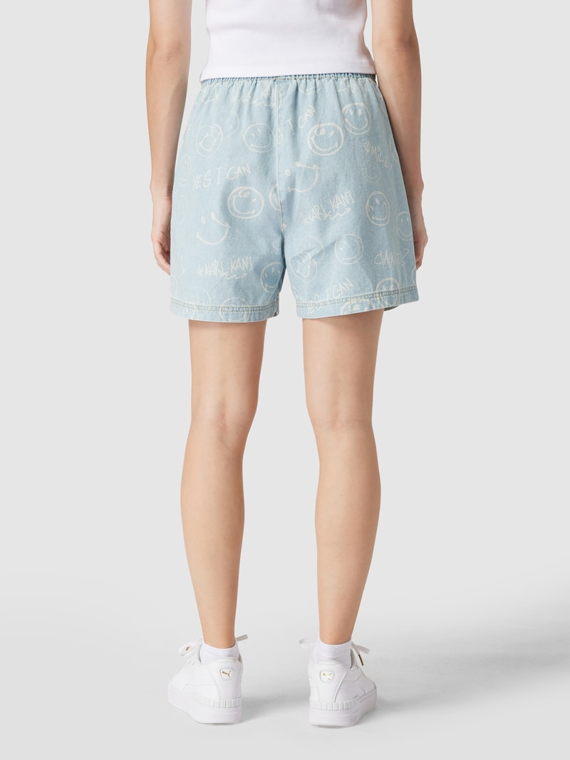 Shorts mit Allover-Print in jeans