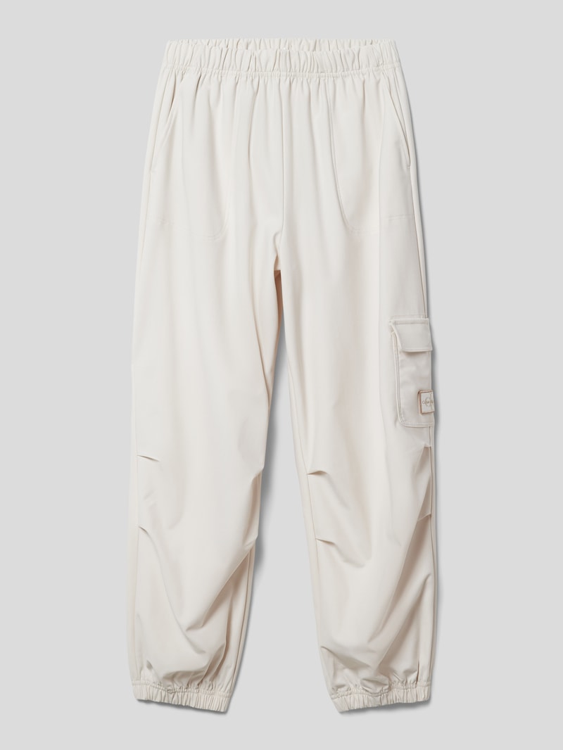 Hose mit Label-Patch Modell 'PARACHUTE' in ecru