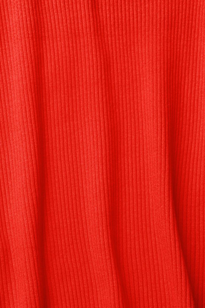 Pullover in Rippstrick mit Umlegekragen