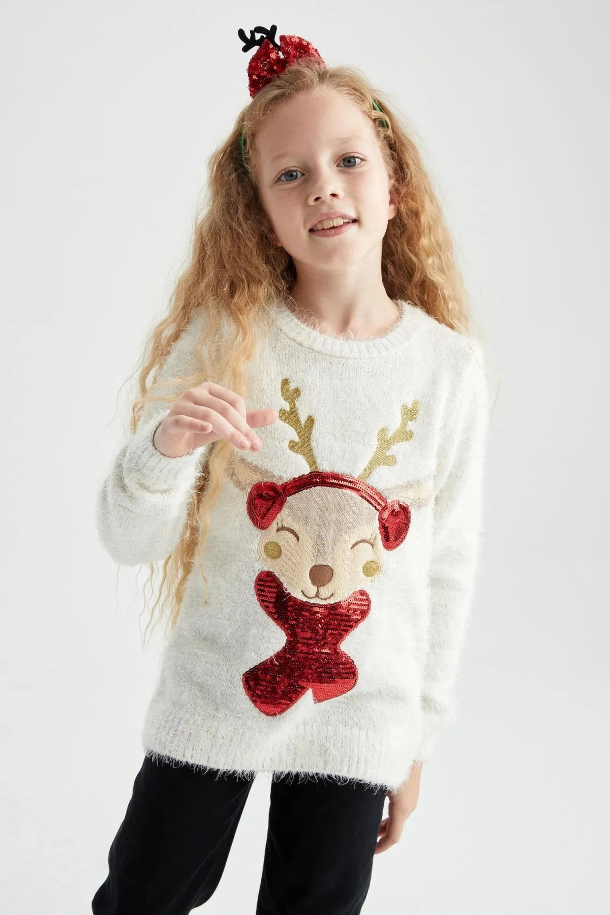 DeFacto  Mädchenpullover mit Neujahrsmotiv