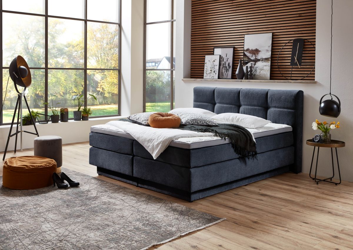 Sun Garden Boxspringbett Portage mit Bettkasten Petrol 180 x 200 cm