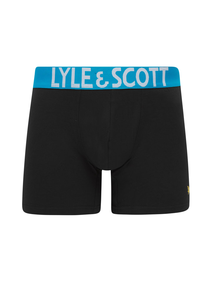 Lyle & Scott Trunks 3-Er Set in Tiefschwarz mit mehrfarbigem Bund günstig kaufen S