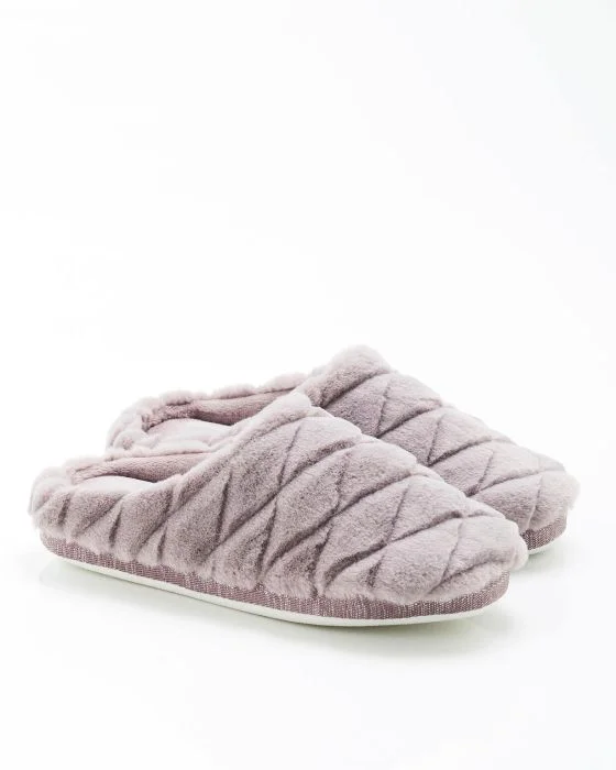 Mules à mémoire de forme, toucher peluche