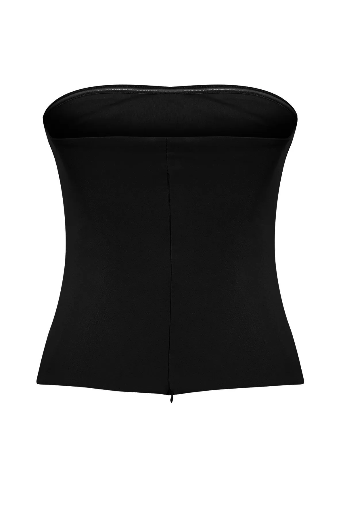 Trendyol Collection  Schwarze trägerlose taillierte Webbluse TWOSS24BZ00348