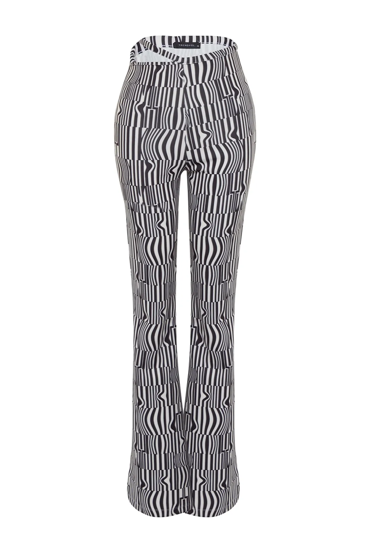 Trendyol Collection  Mehrfarbige gestrickte gestreifte Hose mit weitem Bein TPRSS23PL00011