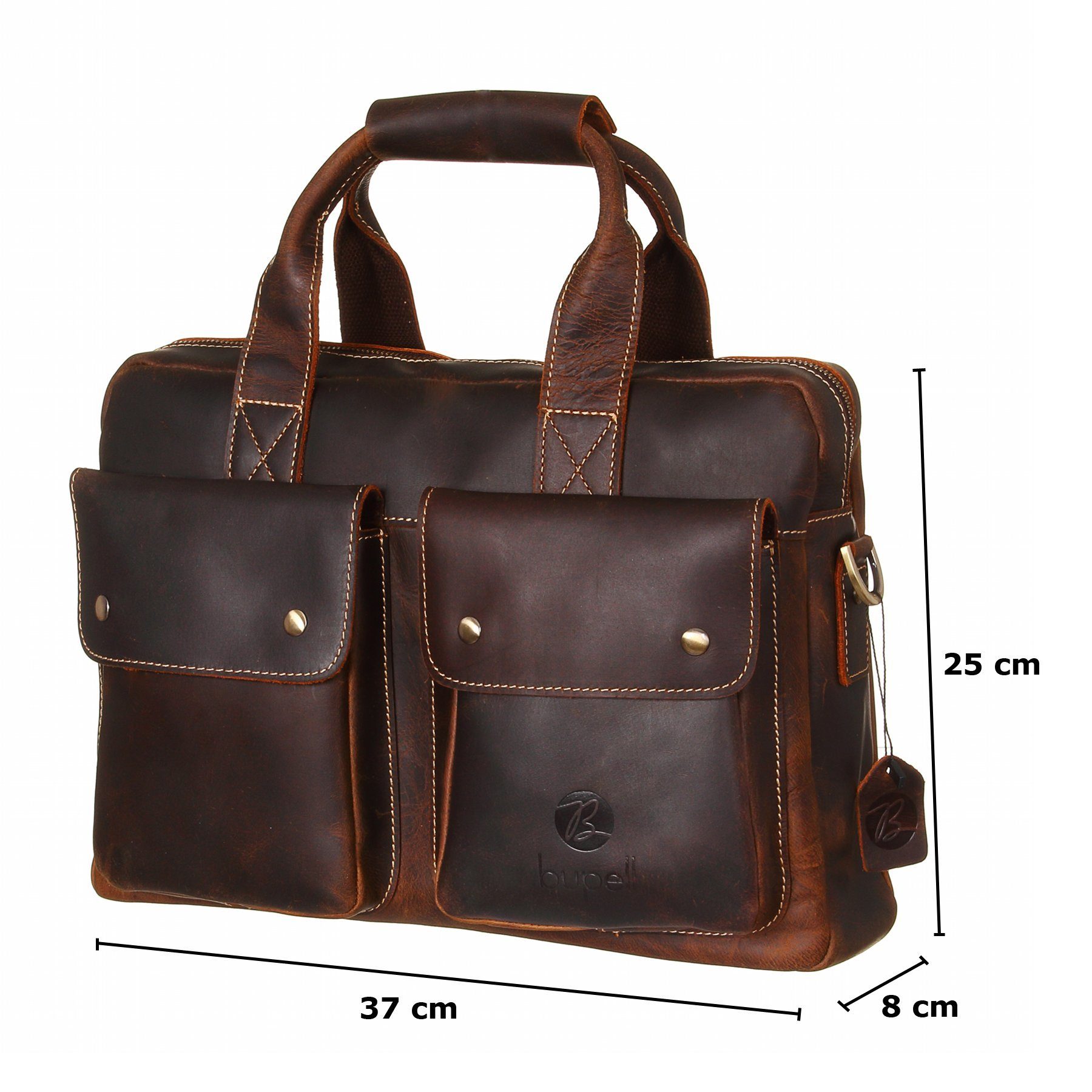 bupell Laptoptasche BUL407 - Business Aktentasche aus echtem Leder
