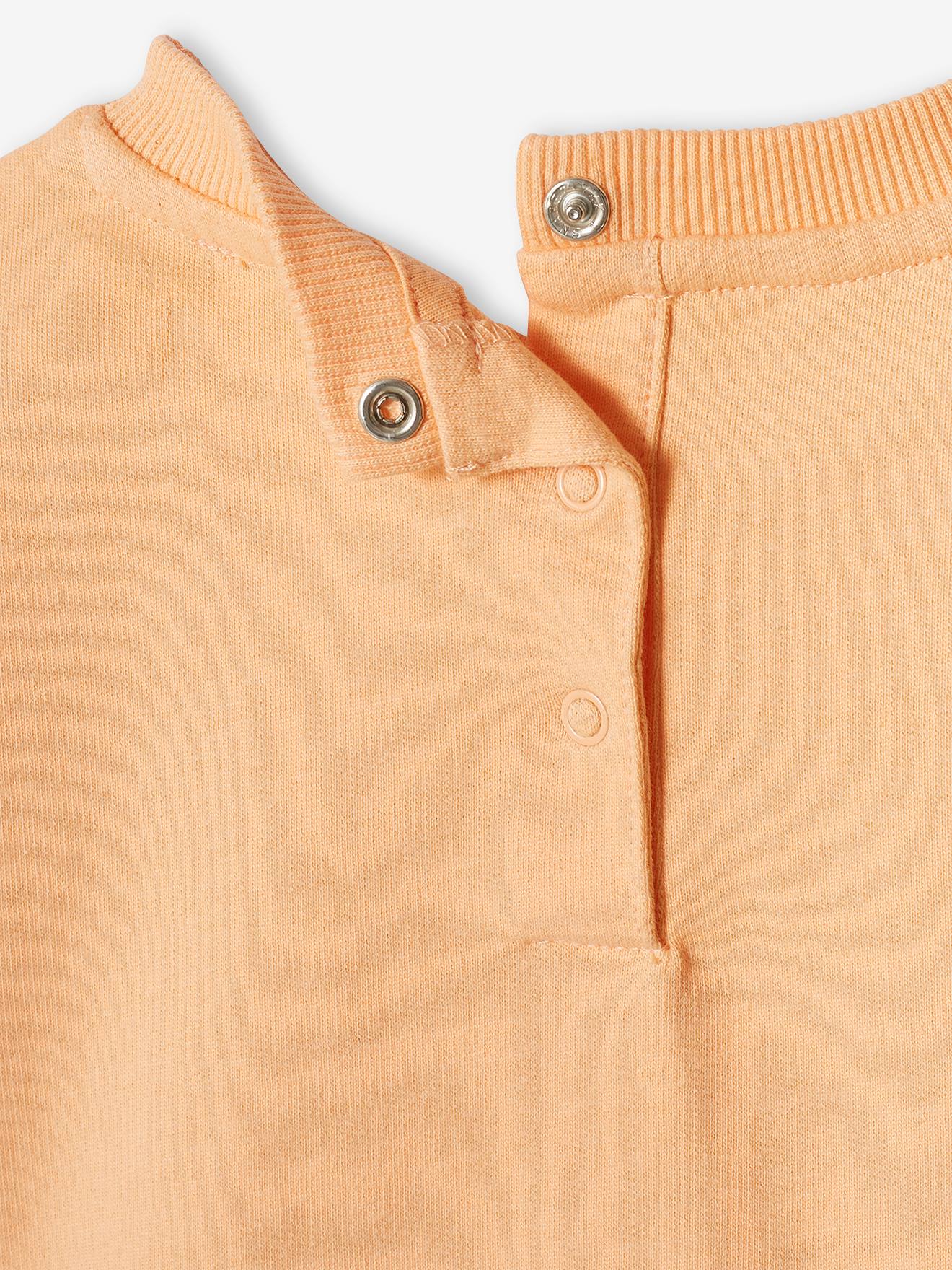 Sweat basics en molleton bébé abricot poudré