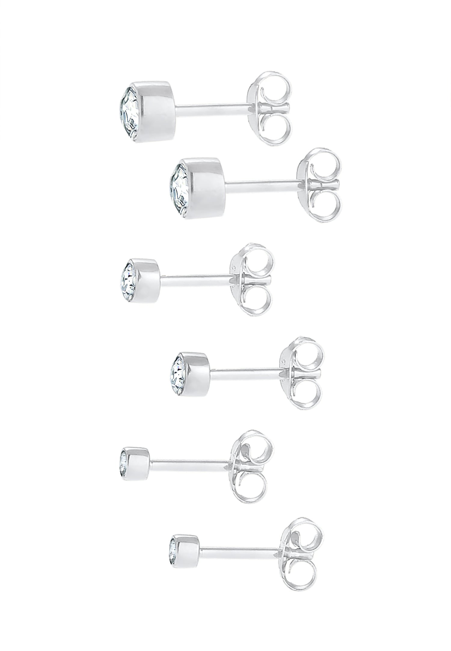 Set di orecchini a lobo scintillanti da donna Elli con cristalli in argento sterling 925