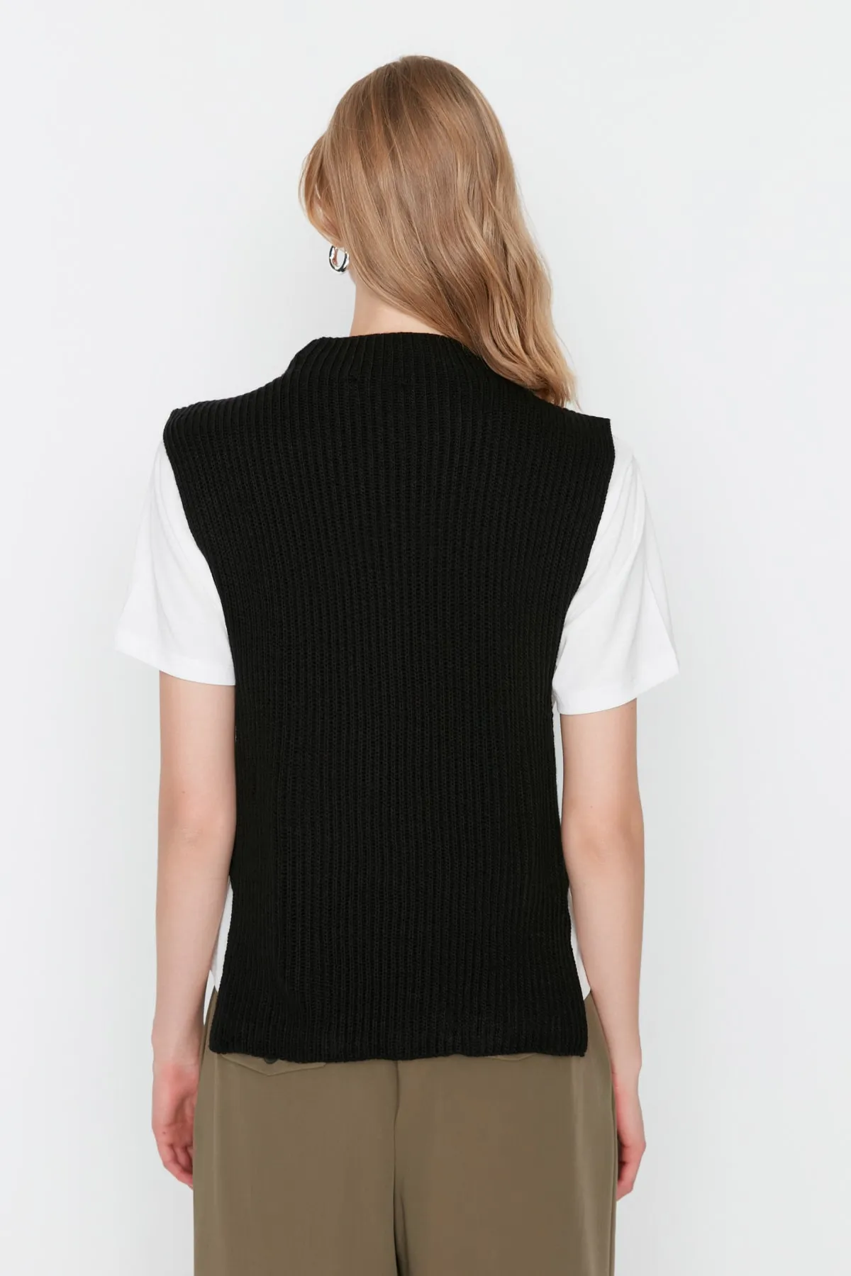 Trendyol Collection  Strickweste - Schwarz - Regular Fit