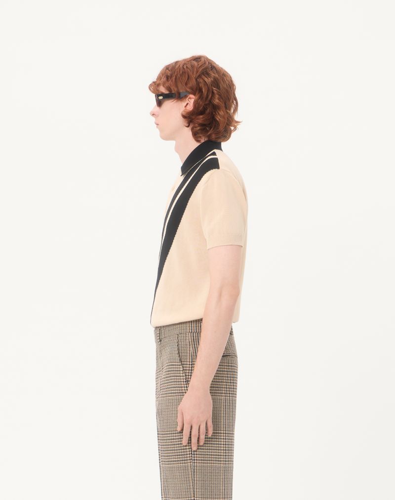 Valentino katoenen poloshirt met ingelegde V-vorm