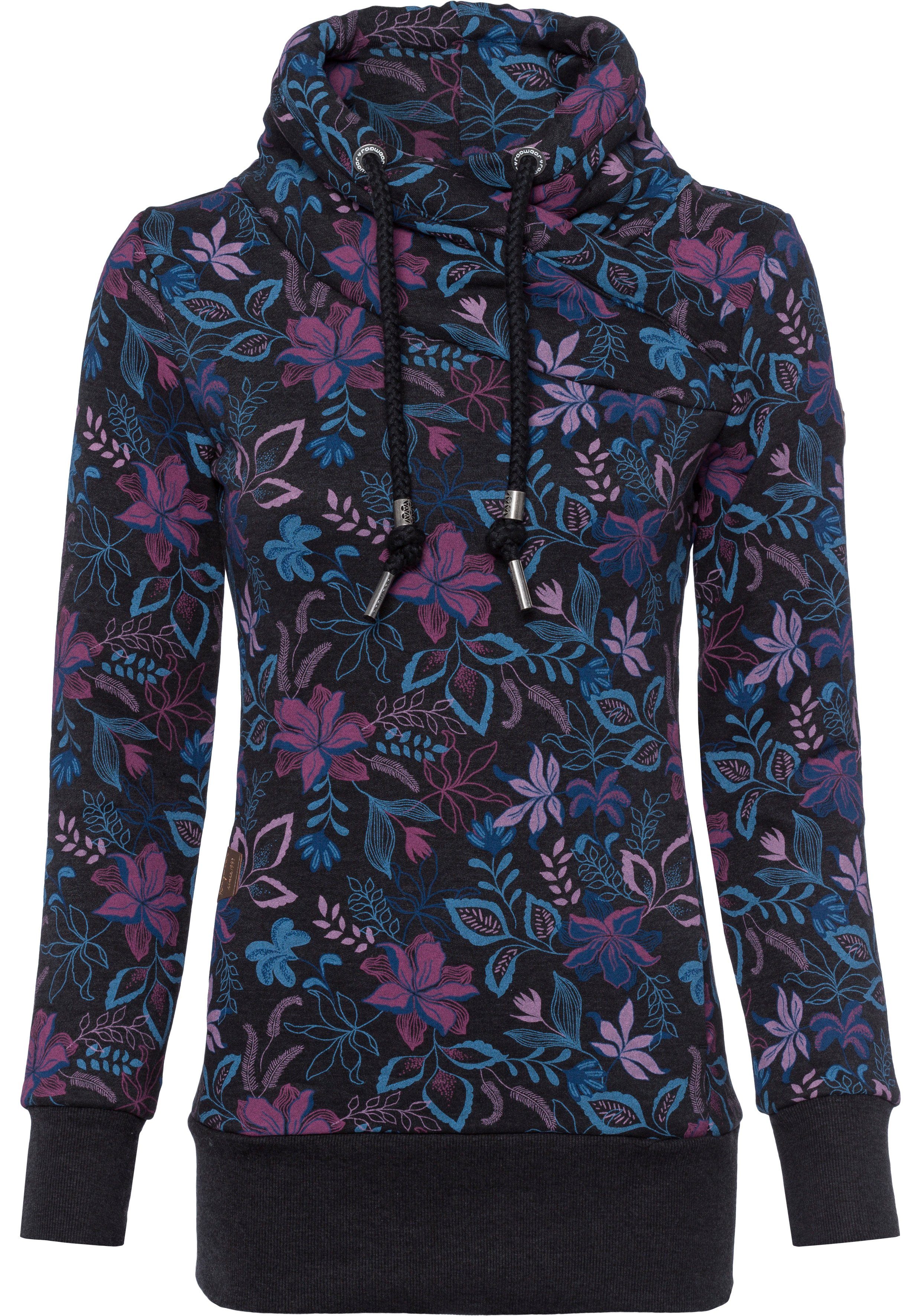 Ragwear Sweatshirt NESKA O Kapuzen-Sweater mit asymetrischem Schalkragen