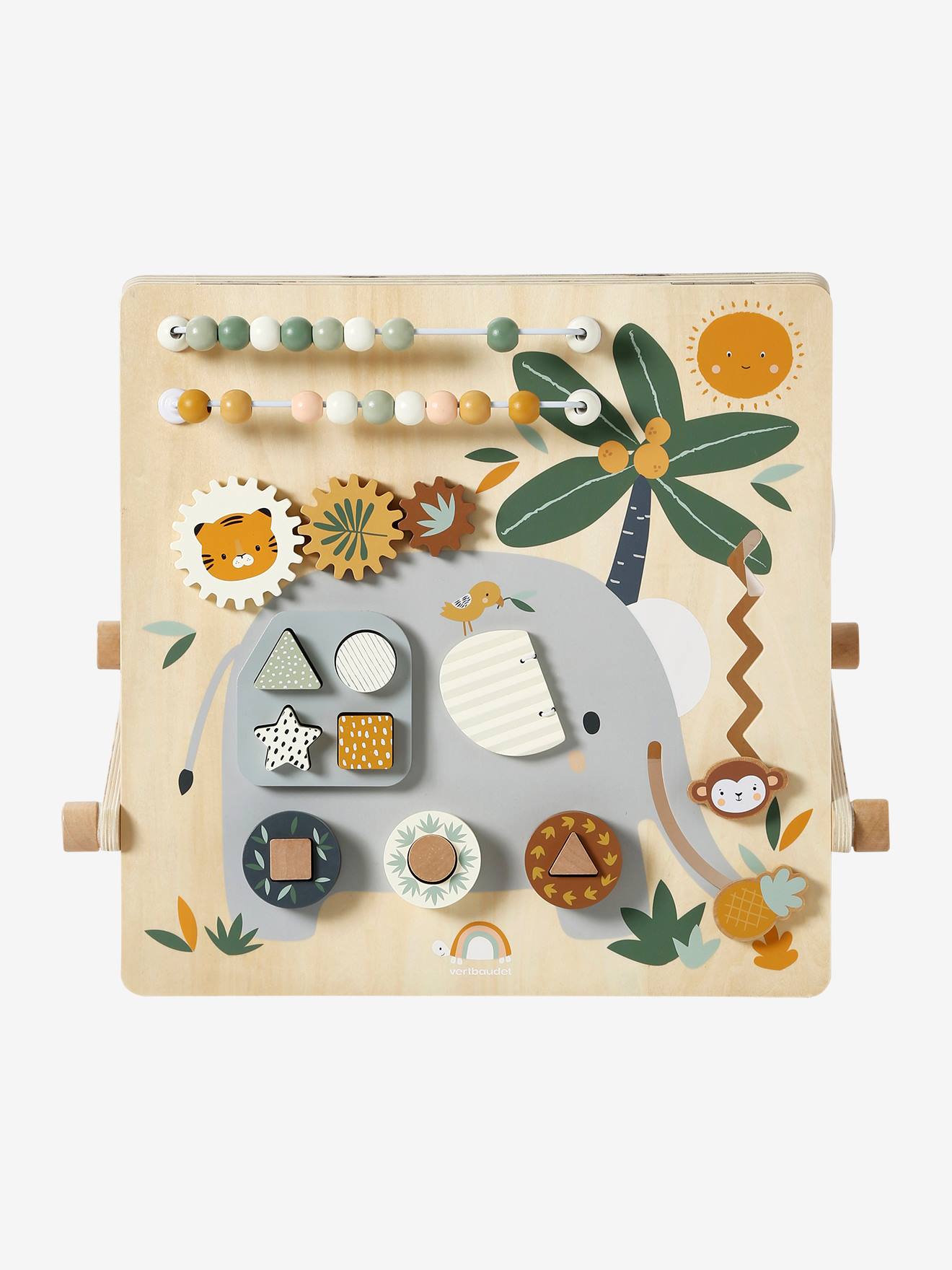 Vertbaudet Baby Activity-Tafel TANSANIA aus Holz FSC, wendbar - weiß