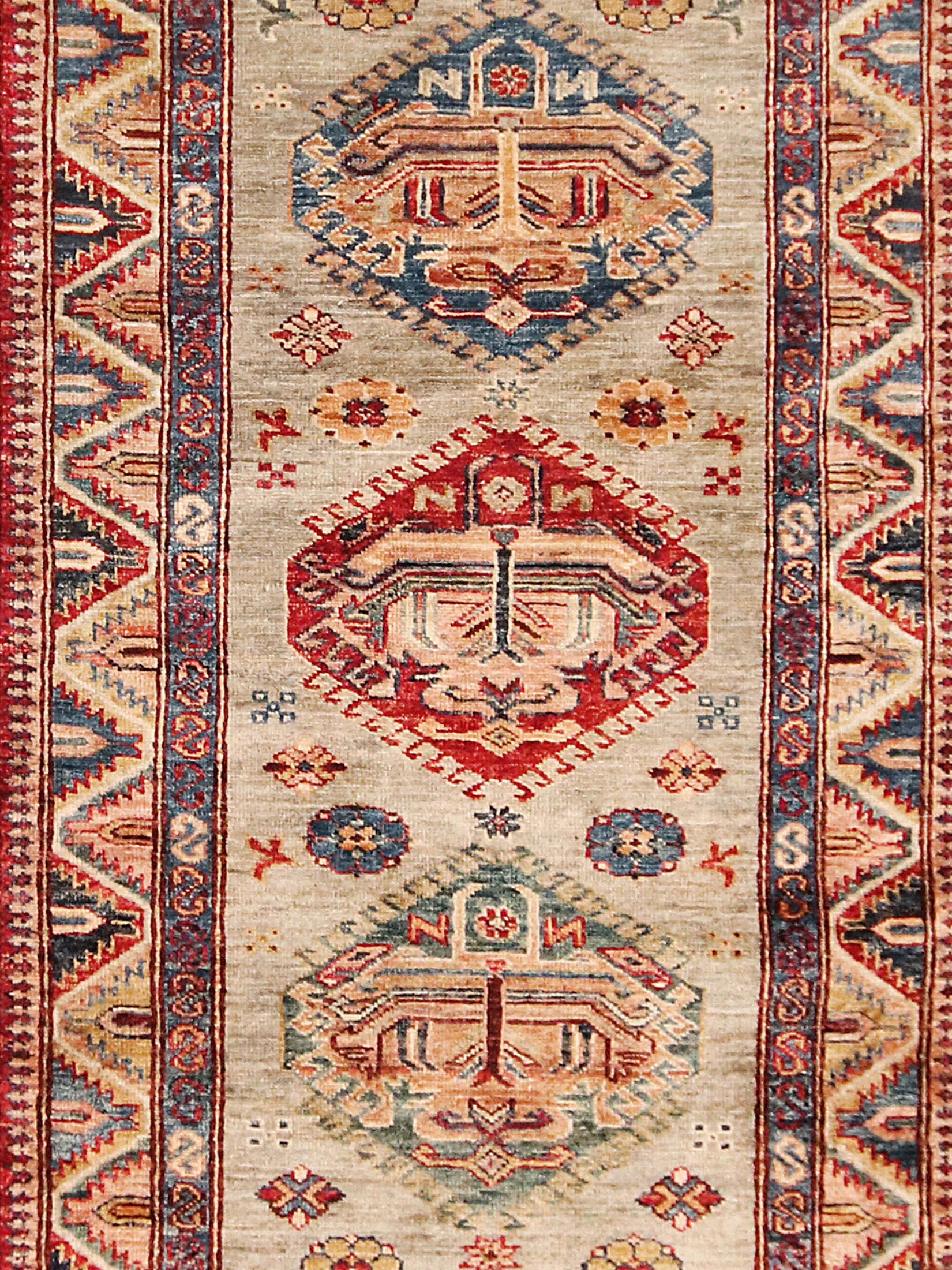 Kazak Ghazni ca. 243 x 83 cm, Unikat / Einzelstück