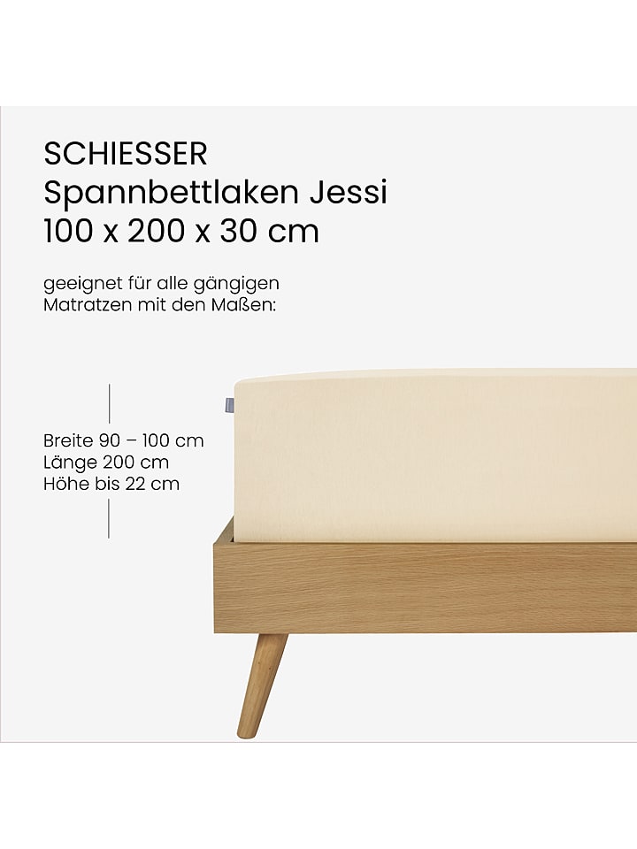 Schiesser Mako-Jersey-Spannbettlaken in Creme günstig kaufen