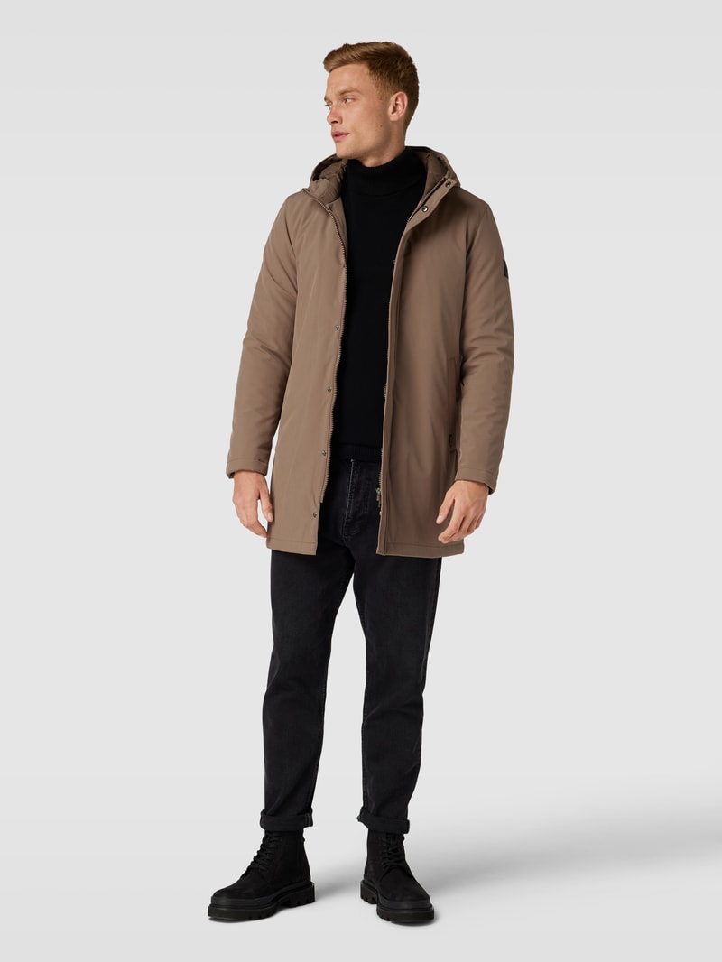 Funktionsjacke mit Kapuze Modell 'deston' in haselnuss braun