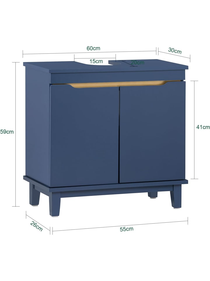SoBuy Waschbeckenunterschrank in Blau - (B)60 x (H)59 x (T)30cm günstig kaufen onesize