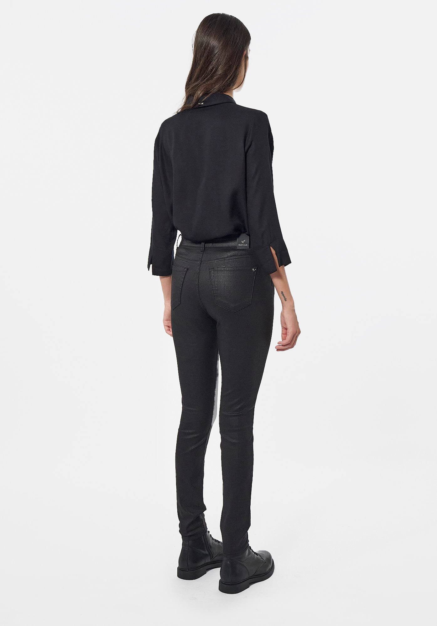 CAMIE  Jean slim pied de poule Femme
