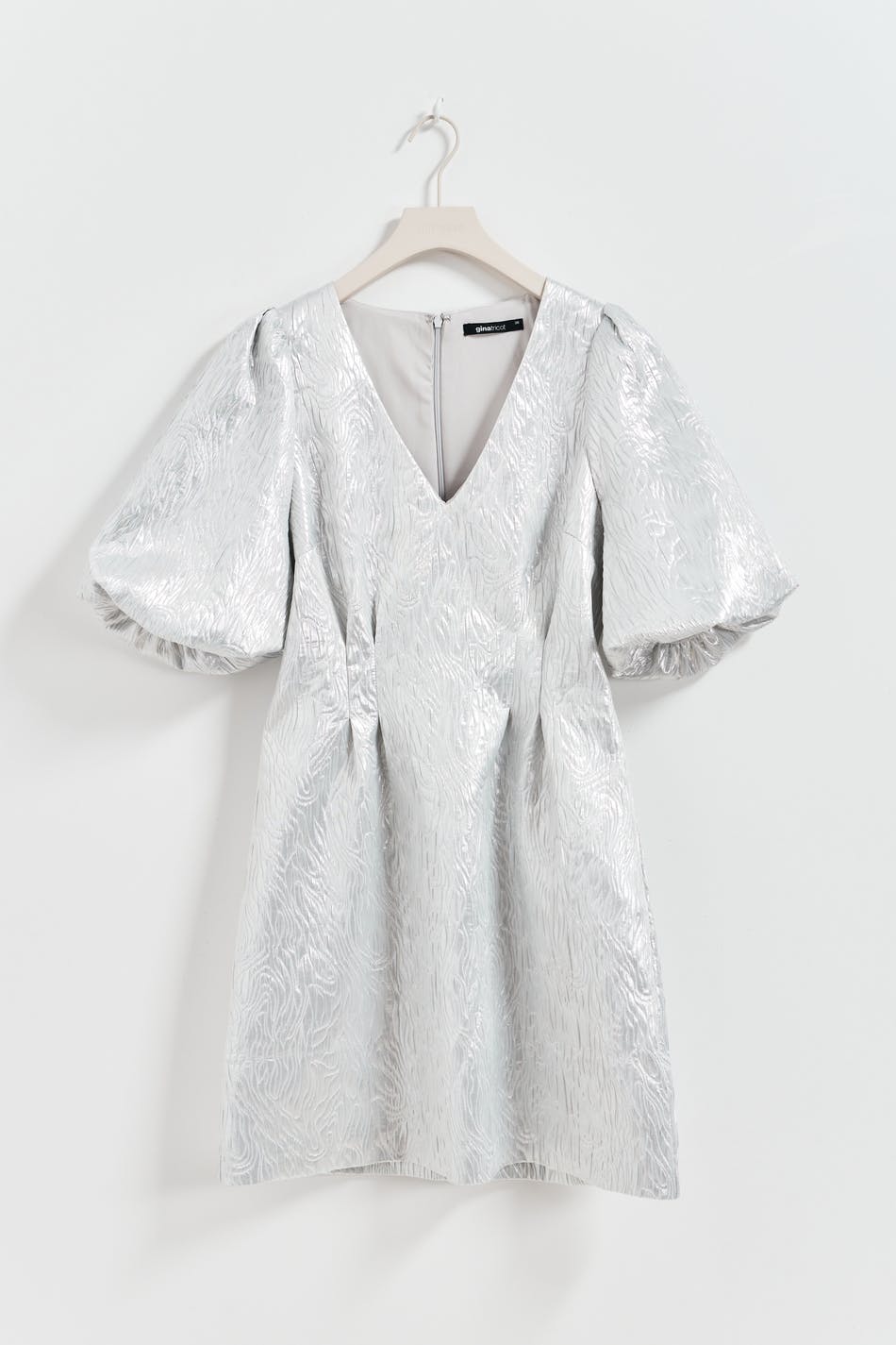 Silver brocad dress