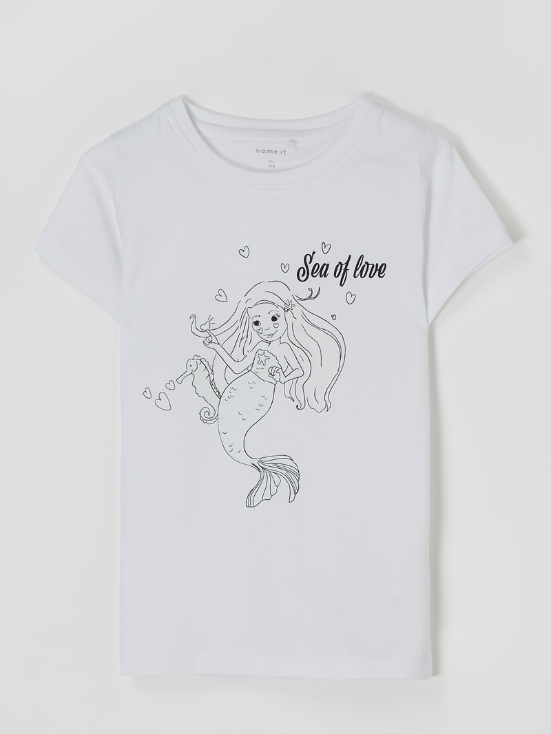 T-Shirt aus Bio-Baumwolle Modell 'Zisanne' in offwhite