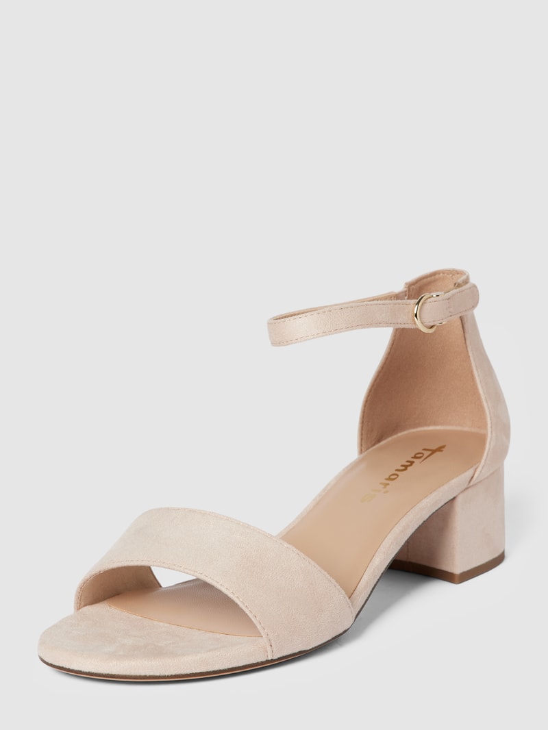 Sandalette in Wildleder-Optik in hellrosa