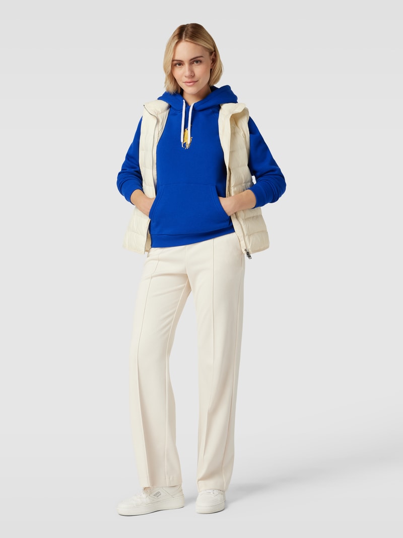 Hoodie mit Label-Stitching in blau