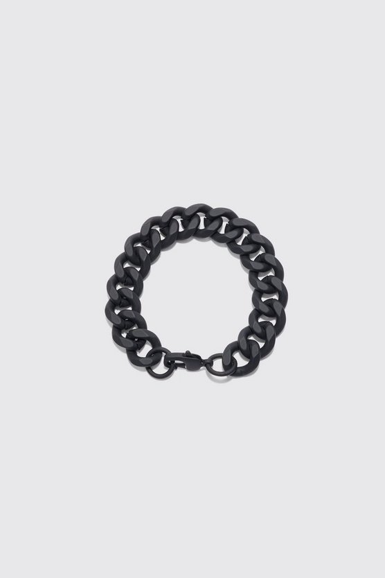 Klobiges Ketten-Armband in Schwarz mit mattem Finish