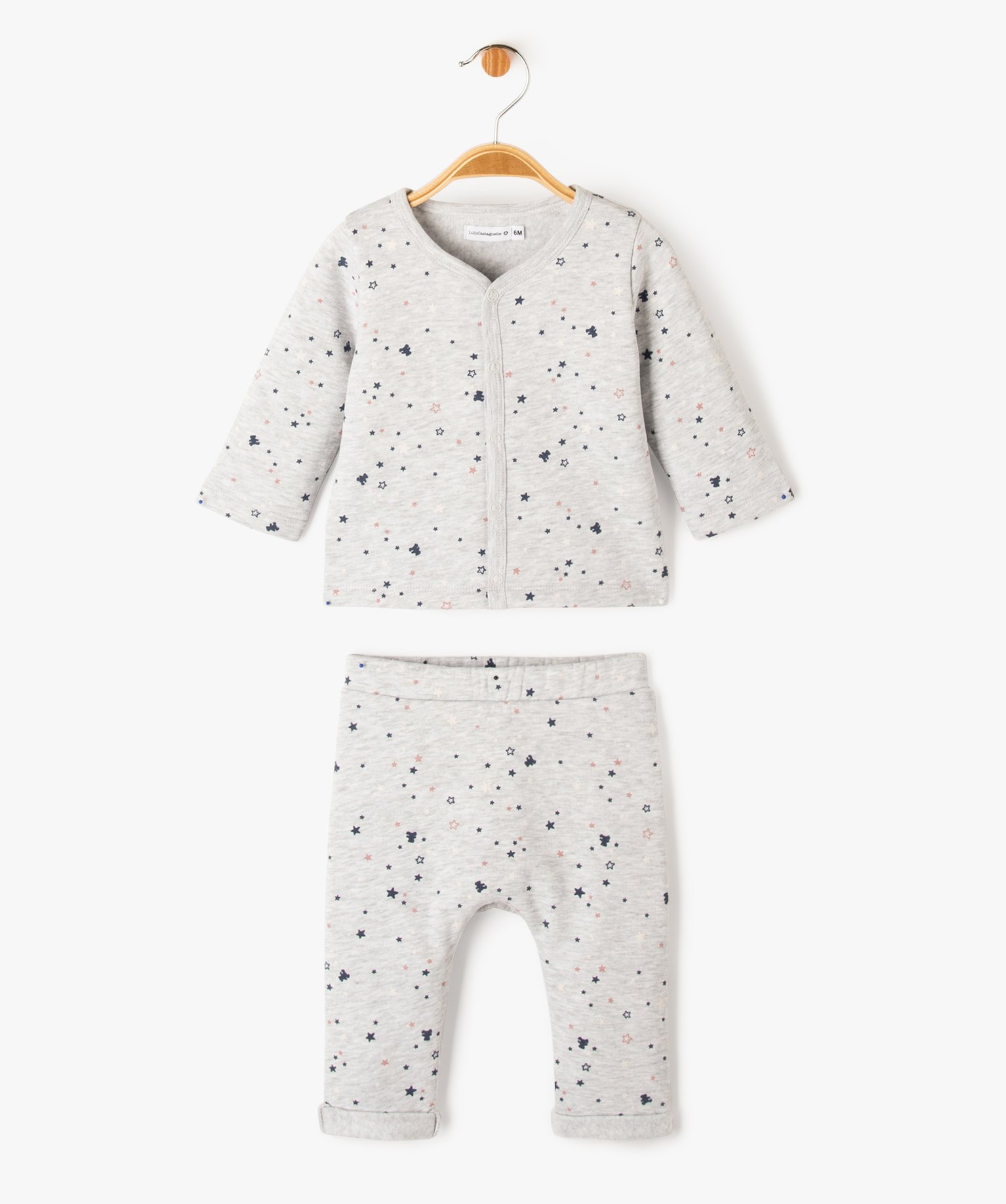 Ensemble bébé 2 pièces : gilet et pantalon en molleton é... gris | GEMO