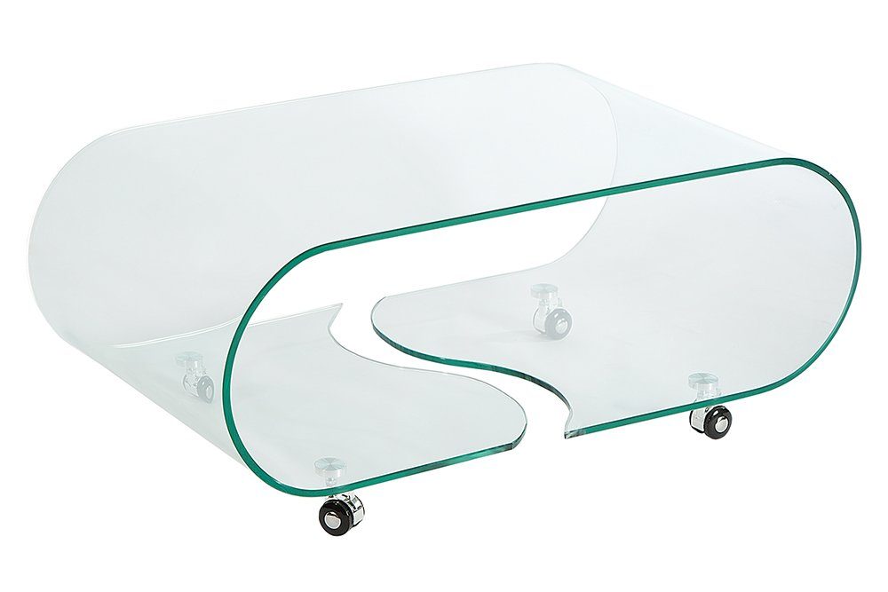 riess-ambiente Couchtisch FANTOME 90cm transparent, Wohnzimmer · Glas · rund · auf Rollen · Modern Design
