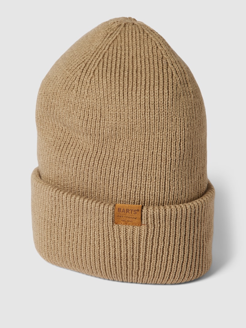 Beanie mit Label-Detail Modell 'KINABALU' in taupe