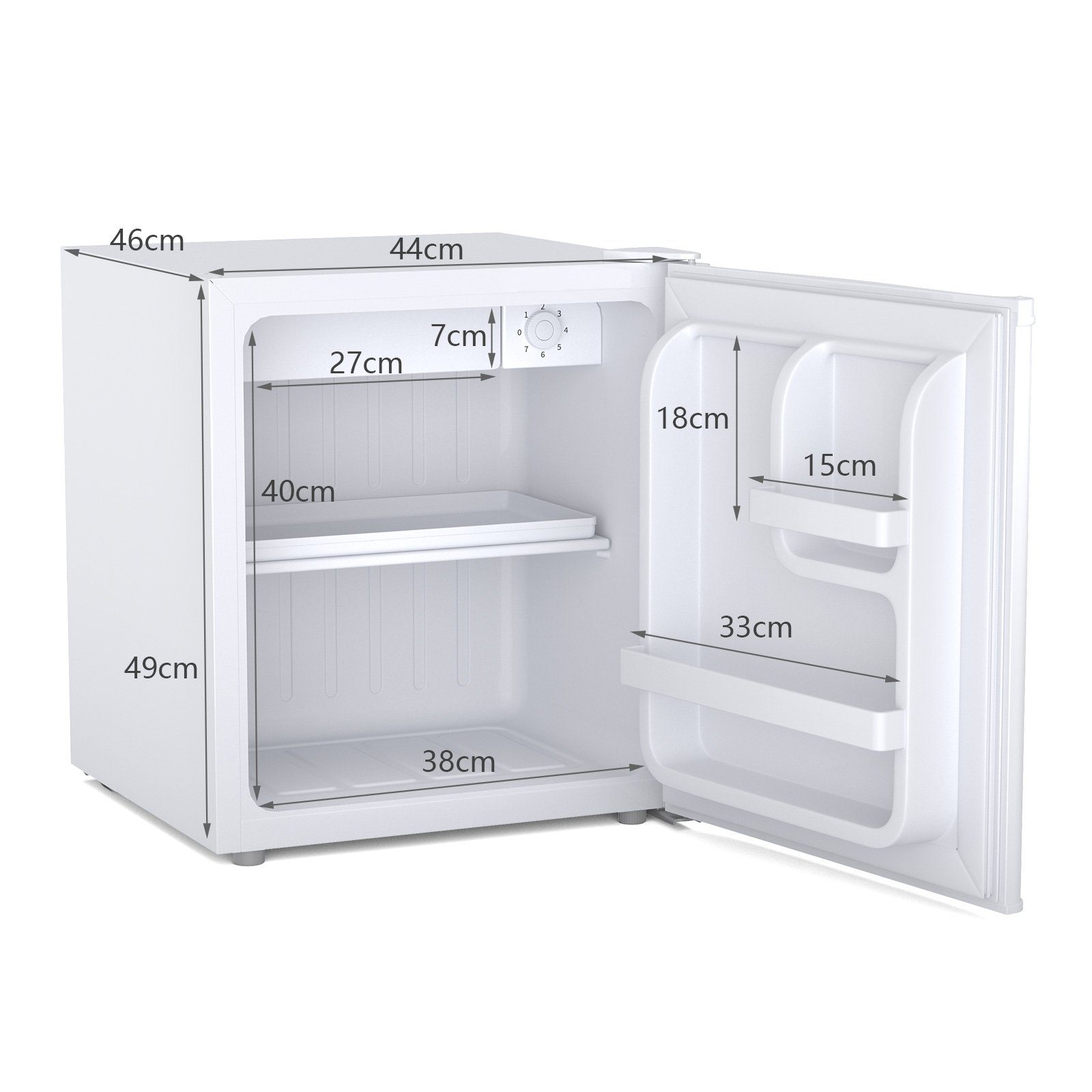 COSTWAY Table Top Kühlschrank EP22772DE/KS-48R, 50 cm hoch, 44 cm breit, 46L
