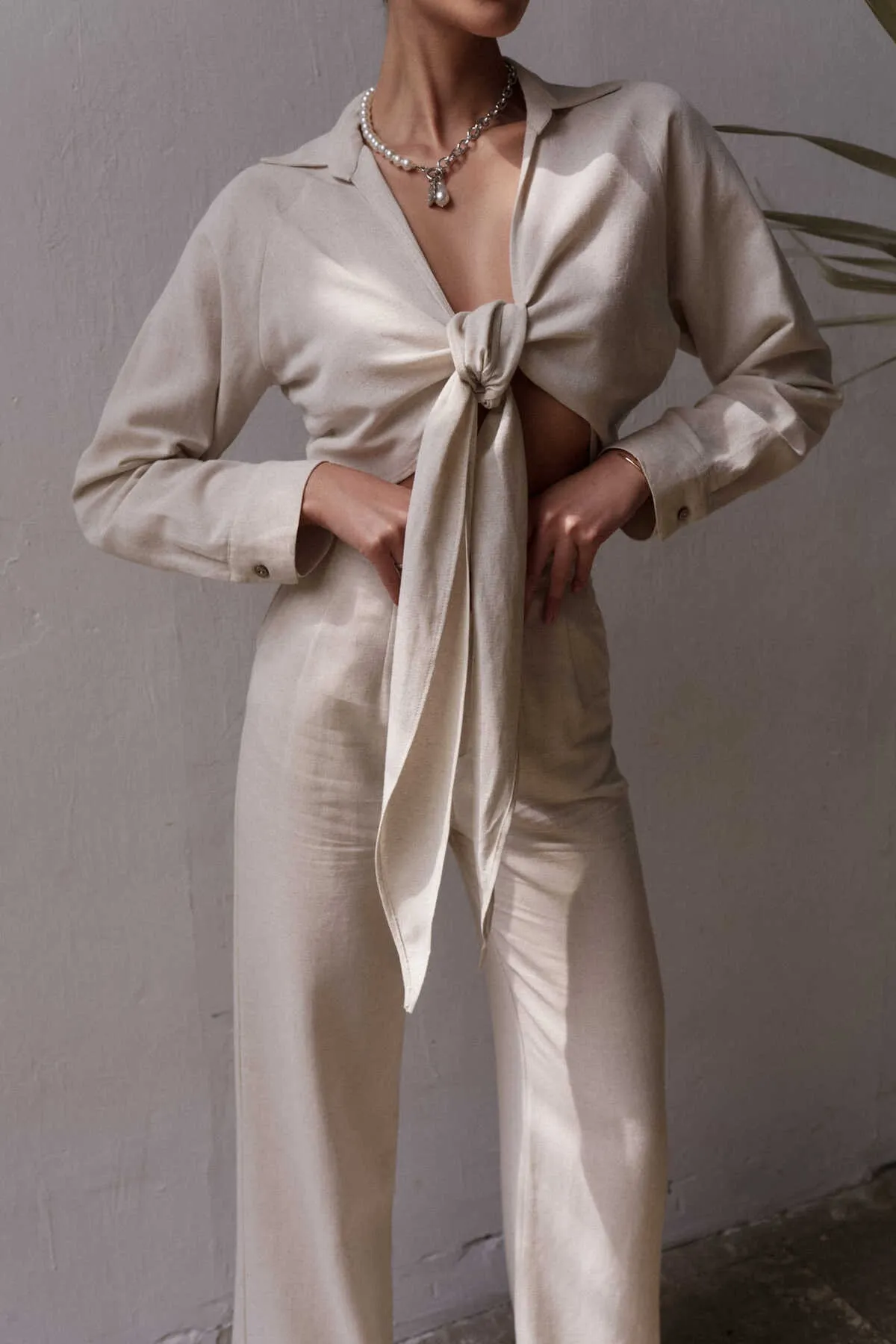 BOHEMAİ  Marsilia Beige Leinen-Set