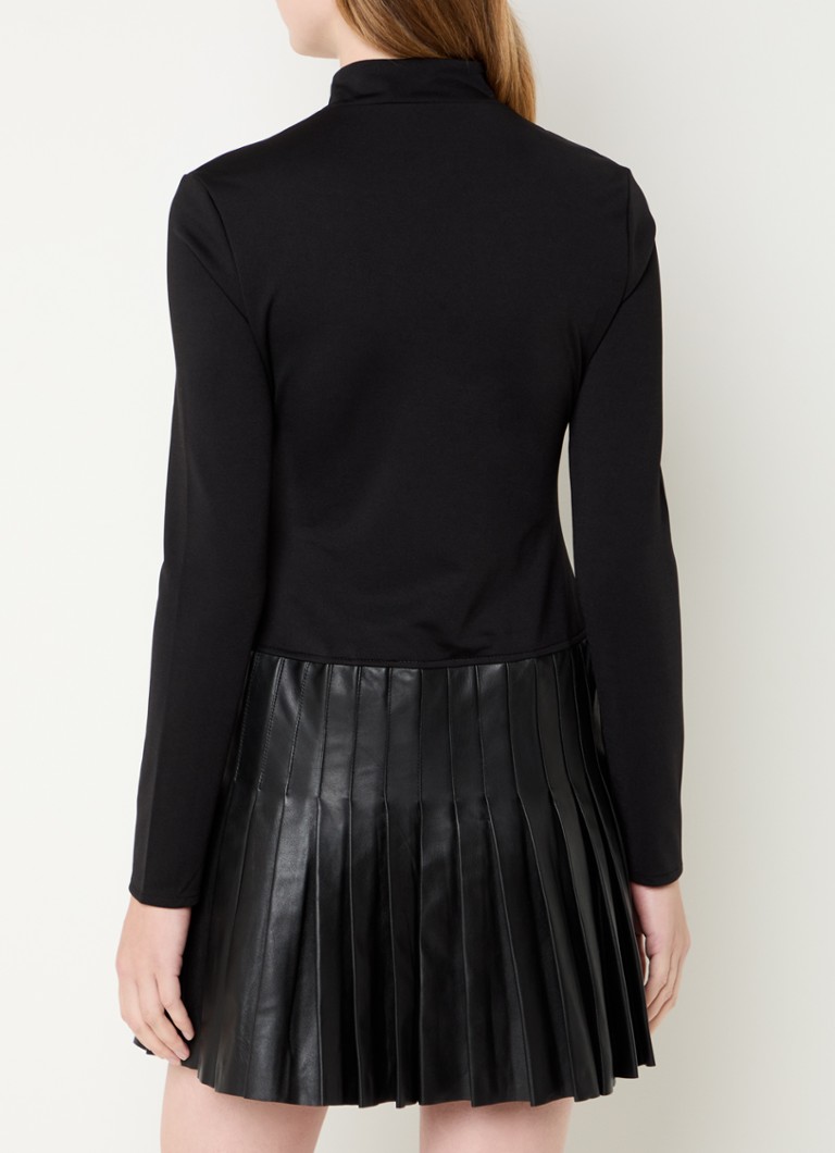 Claudie Pierlot Ribbo -minimekko lampaannahkaisilla yksityiskohdilla