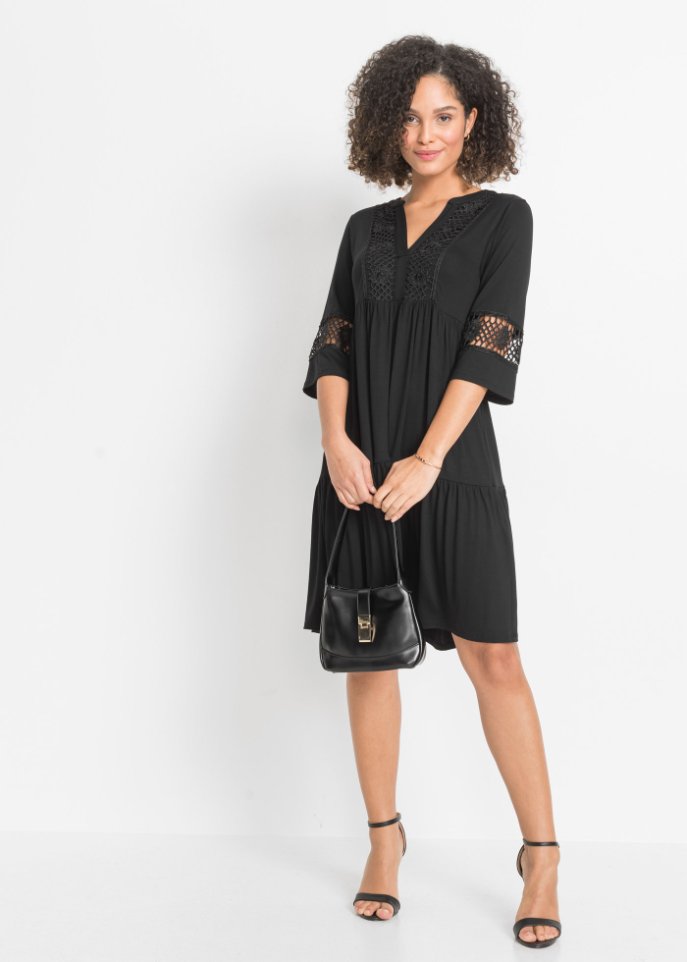 Tunika-Kleid mit Spitze