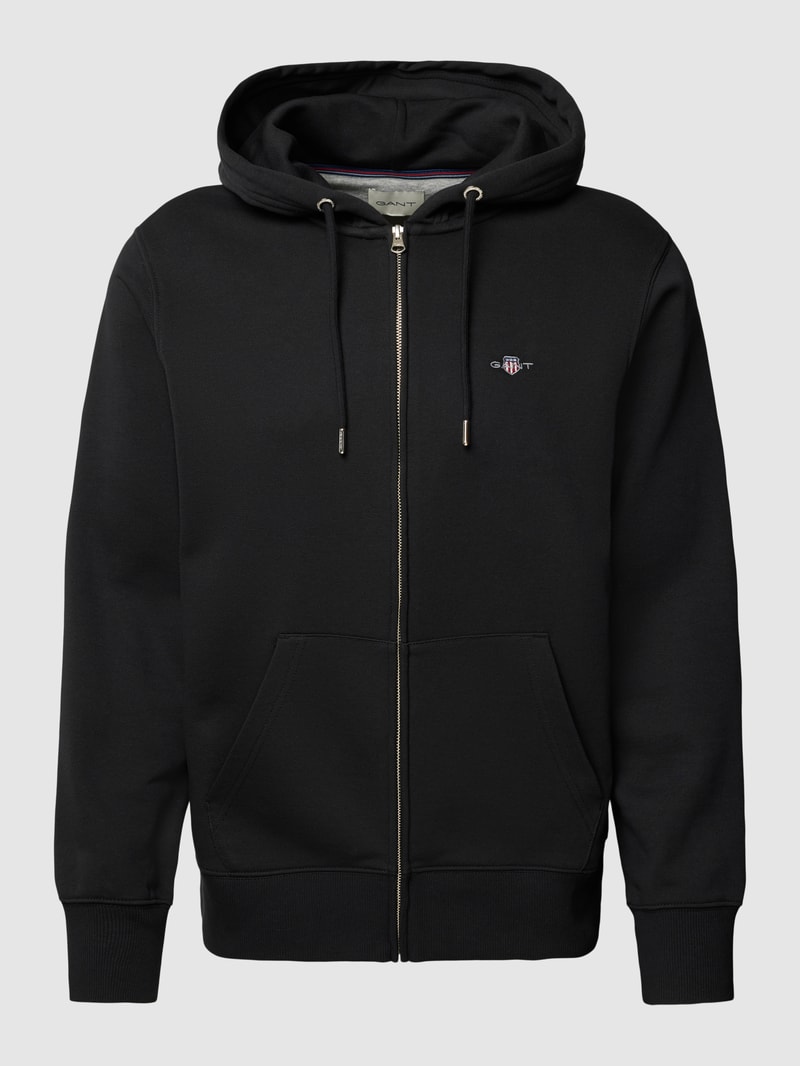 Sweatjacke mit Kapuze in schwarz