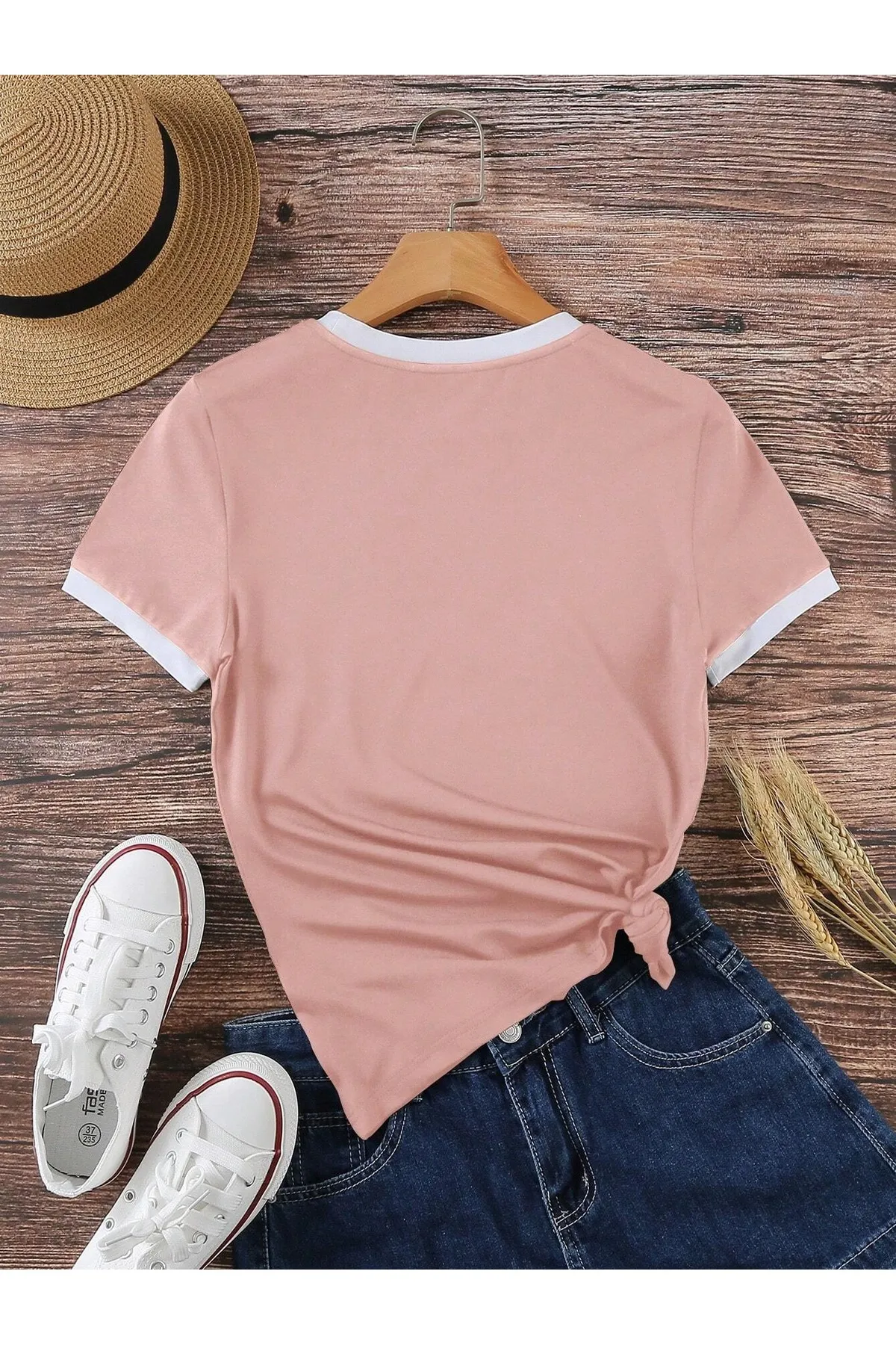 Know  Rosafarbenes Unisex-T-Shirt aus gekämmtem Interlock