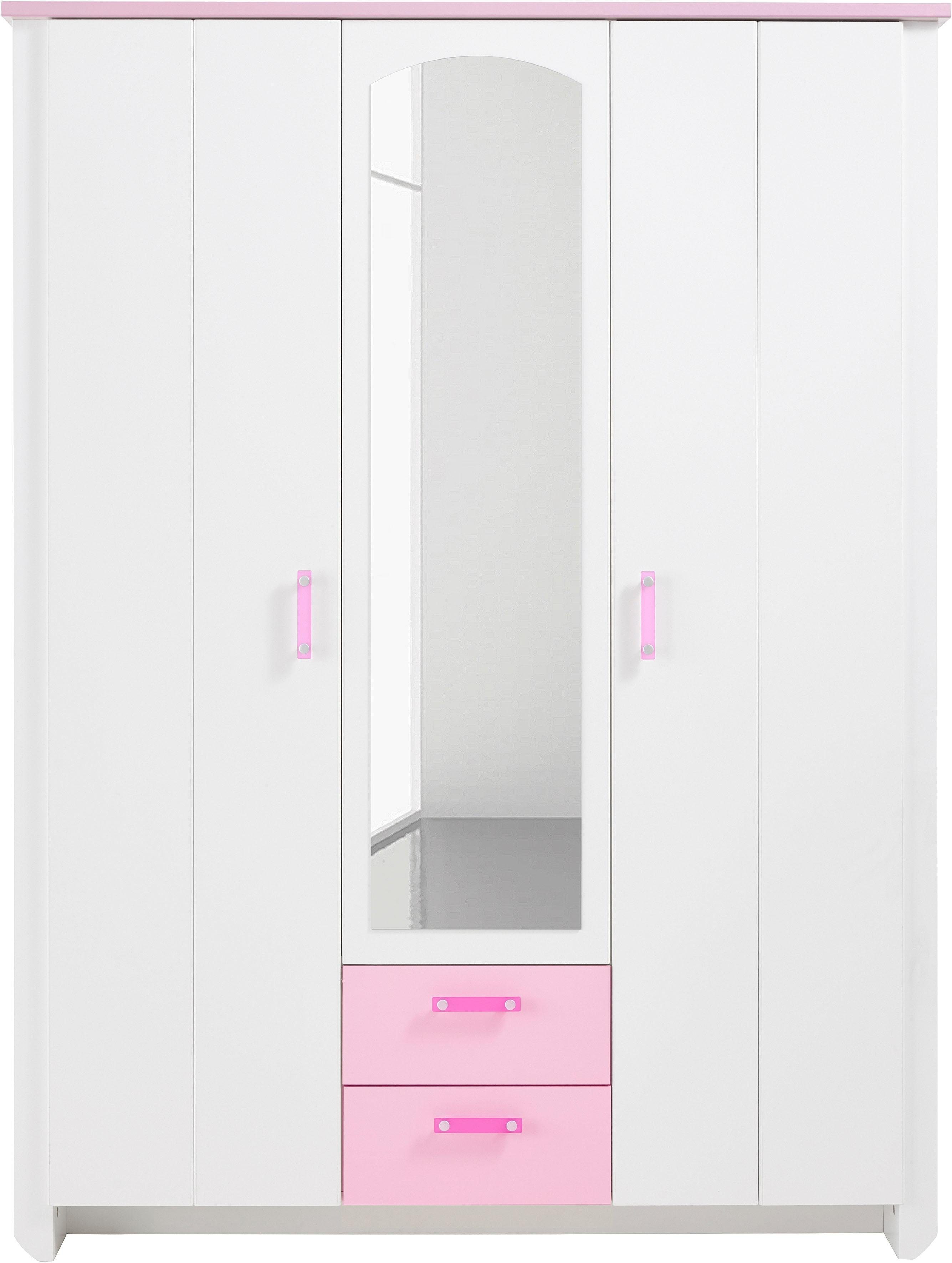 Parisot Jugendzimmer-Set Biotiful, (Set, 4-St., Bett, Nachttisch, Schrank, Kommode, Schreibtisch), mit 3-trg. Kleiderschrank